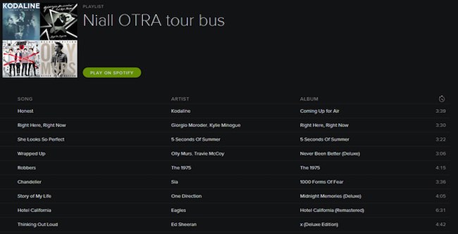 Spotify Niall