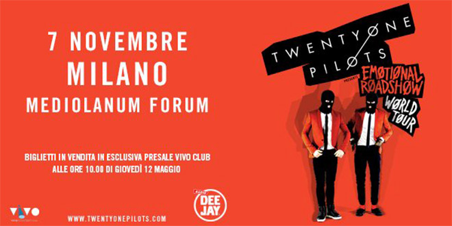Twenty One Pilots Assago Milano Novembre 2016