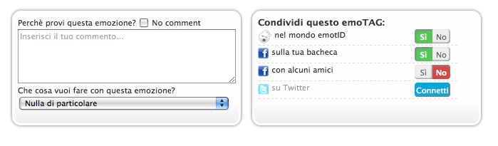 schermata finale di emoTAG