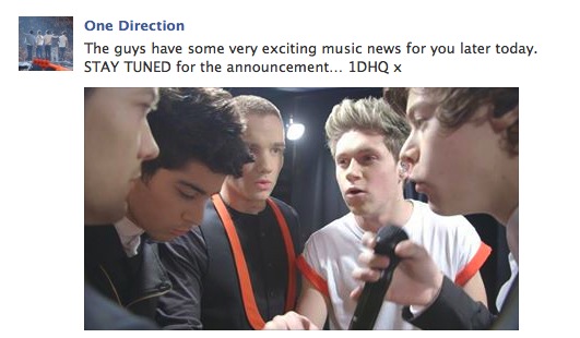 facebook one direction annuncio nuova musica