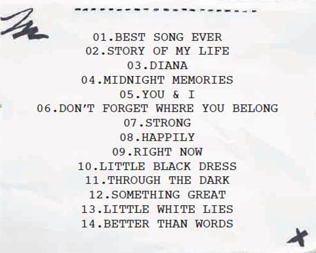 tracklist midnight memories one direction