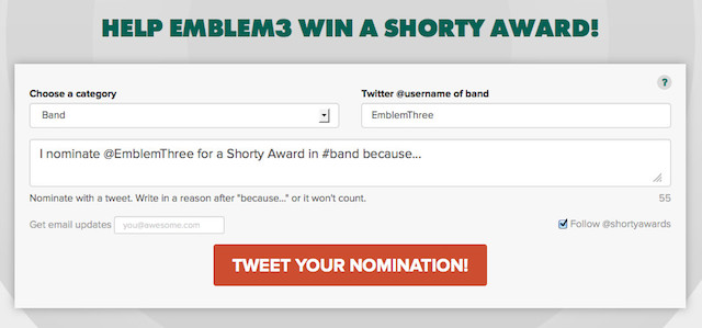 emblem3 shorty awards