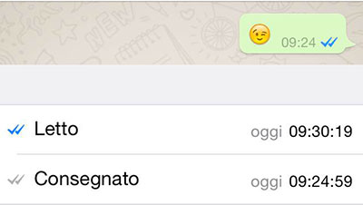 WhatsApp orario lettura messaggio