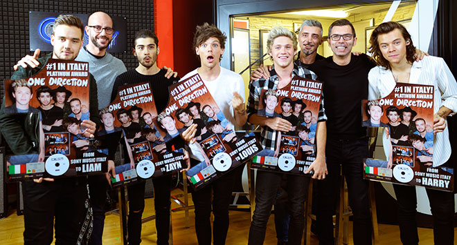 One Direction consegna disco platino FOUR Roma