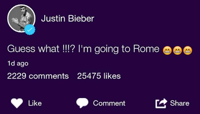 Justin Bieber fahlo