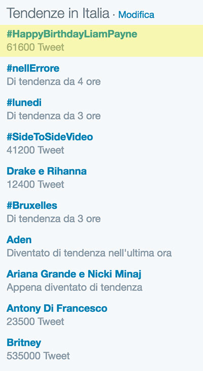 Liam Payne tendenze Twitter