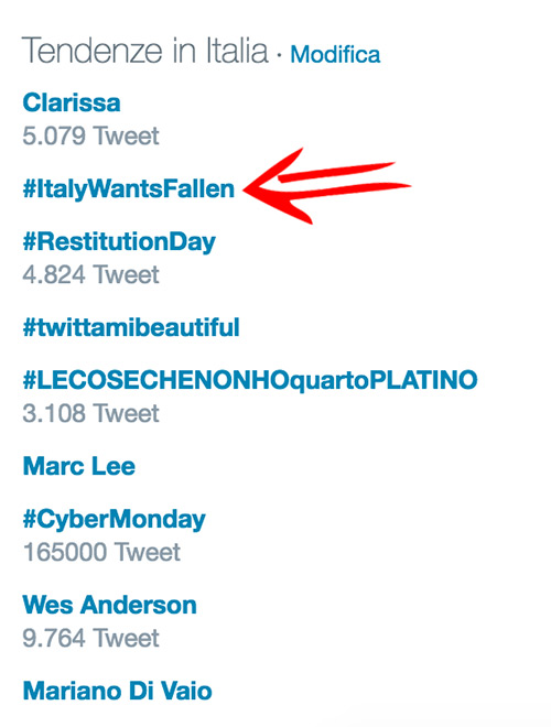 Italy Wants Fallen