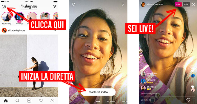 diretta live Instagram