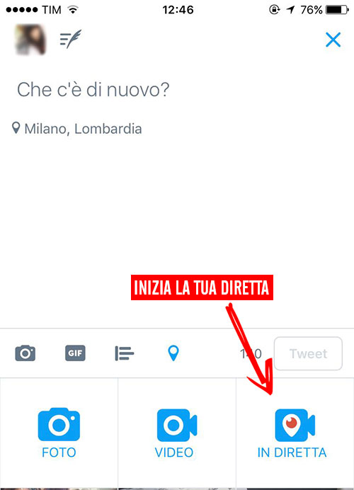 diretta Twitter