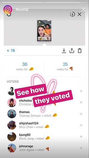 Instagram poll voti
