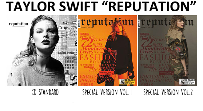 Taylor Swift Reputation album versioni