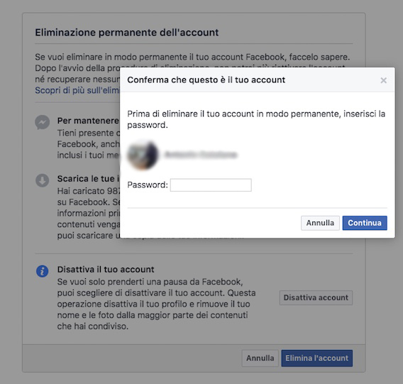 Facebook trackid=sp-006 account eliminare WeSchool