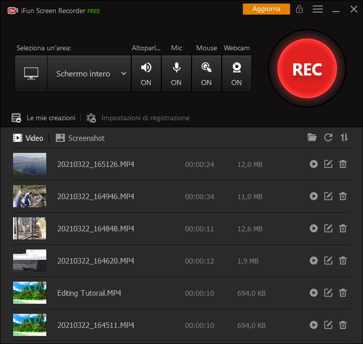 iFun Screen Recorder - Le mie creazioni