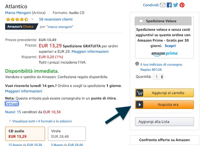 pagina prodotto di amazon