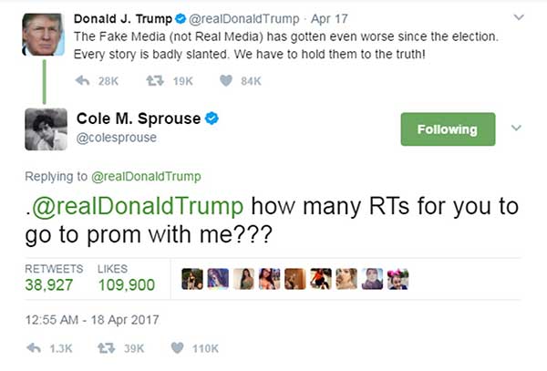 Tweet Cole Sprouse Trump