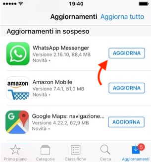app store aggiornamento whatsapp