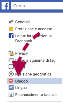 blocco utenti facebook