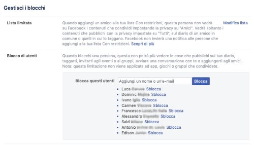 lista utenti bloccati fb