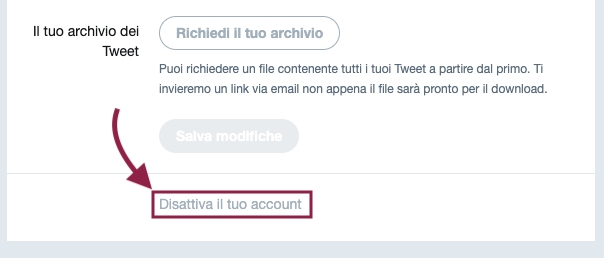 impostazioni twitter