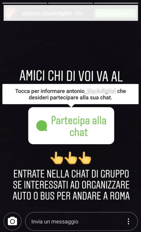 partecipare alla chat instagram