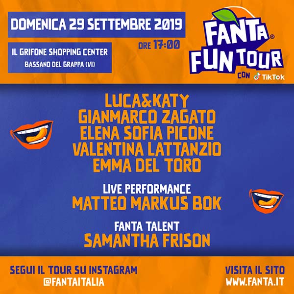 Fanta Fun Tour 29 settembre 2019 talent