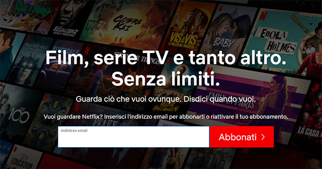 Netflix non idoneo alla prova gratuita