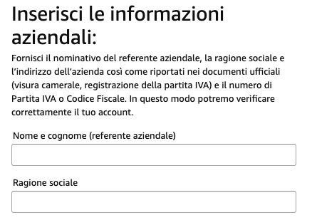 amazon business registrazione