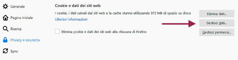 eliminare cookie mozilla