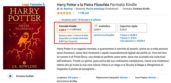 Harry Potter ebook Kindle Unlimited