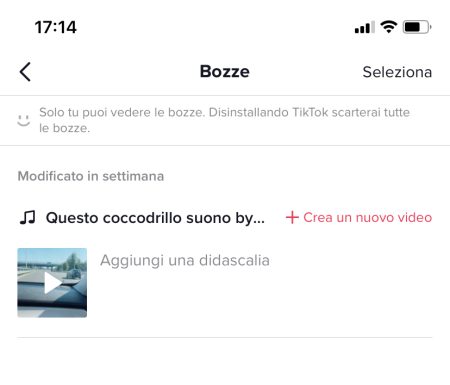 TikTok bozze 