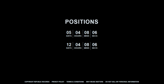 Positions countdown Ariana Grande