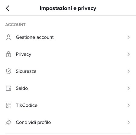 Tiktok eliminare account