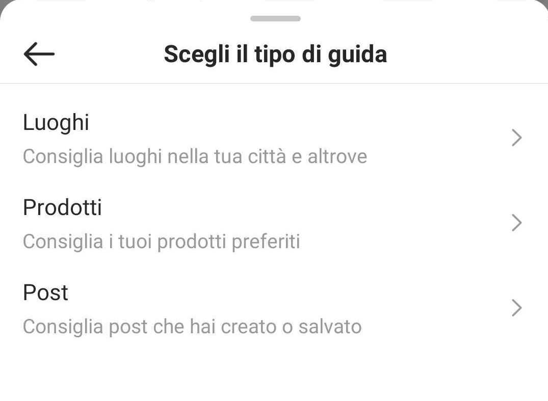 tipo di guida instagram