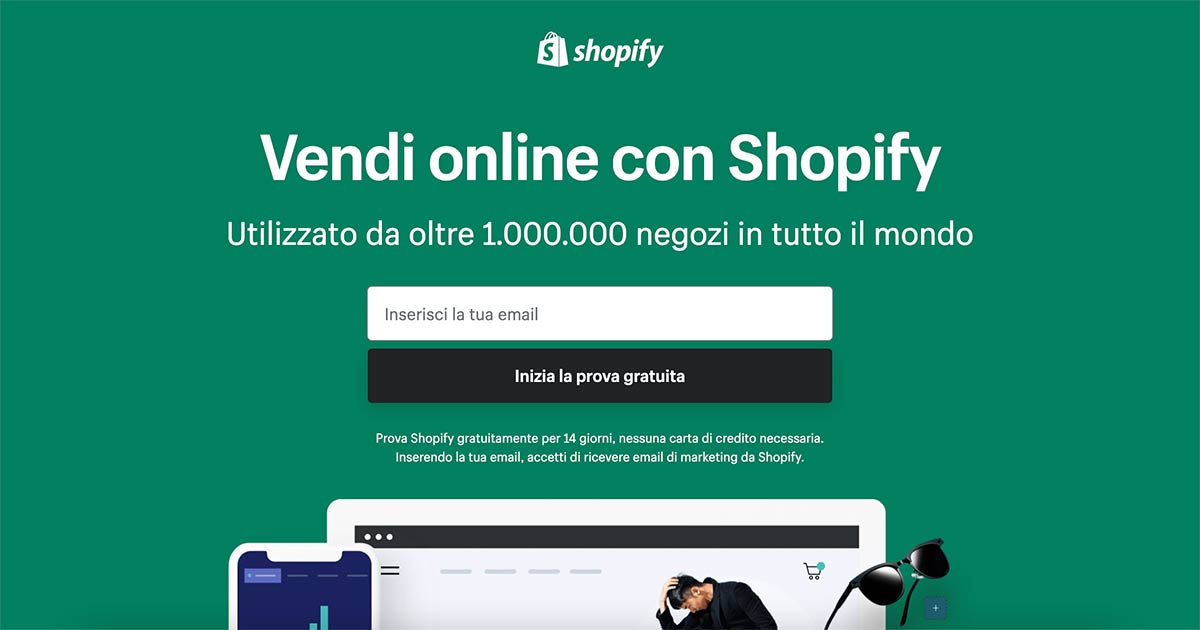 Shopify inserisci email