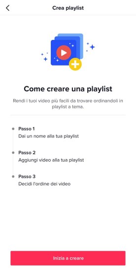 creare playlist tiktok