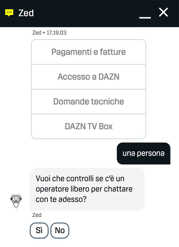 DAZN operatore