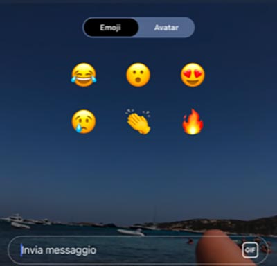 reazione storie Instagram con avatar