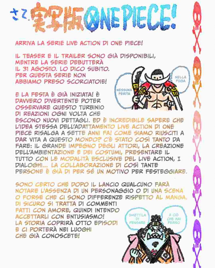 lettera di Eiichiro Oda 