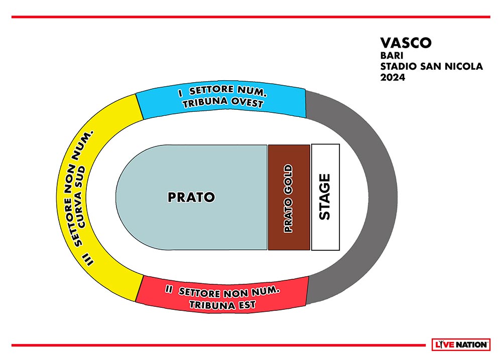 Mappa San Nicola concerto Vasco Rossi 2024