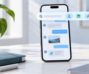 Ricerca avanzata di messaggi, foto e link su uno smartphone