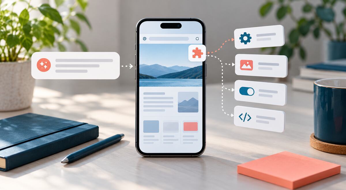 Estensione personalizzata creata per una pagina web su smartphone